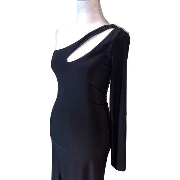 21 Saints Midi One-shoulder Cocktail Dress with Cutout on Left Shoulder size M - Picture 4 of 10
